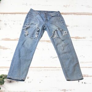 American Eagle Outfitters Blue Boyfriend Distressed Jeans